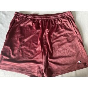 VTG Champion Mens XL Mesh Athletic Shorts Burgundy Basketball XL